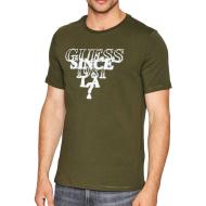 T-shirt Kaki Homme Guess Blurry pas cher