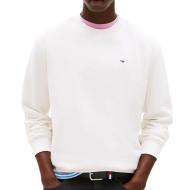 Sweat Blanc Homme Tommy Jeans Flag Crew
