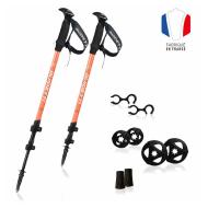 Orange Guidetti Altitude Safran adjustable walking poles affordable