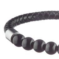 Bracelet Cuir Tréssé Noir Homme Geographical Norway SG-315004 vue 3