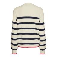 Pull Écru/Marine Femme Pieces Mock Neck Knit vue 2