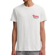 T-shirt Gris Chiné Homme Tommy Hilfiger Tjm Slim Font Play pas cher
