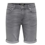 Short en Jean Gris Clair Homme Only & Sons Sply pas cher