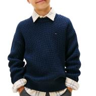Pull Marine Garçon Tommy Hilfiger Half pas cher