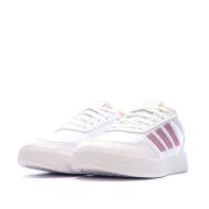 Baskets Blanc/Rose Enfant Adidas Tensaur vue 6