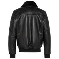 Veste en Cuir Noir Homme Schott Flight vue 2