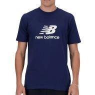 T-shirt Marine Homme New Balance Stacked Logo pas cher