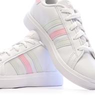 Baskets Blanches/Roses/Vertes Fille Adidas Grand Court 2.0 vue 7