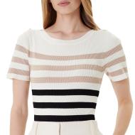 T-Shirt Blanc Femme Morgan Rayure pas cher