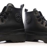 Baskets Noires Femme Converse All Star Lugged Lift Platform Leather vue 7