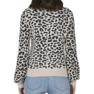 Pull Noir/Beige Léopard Femme JDY Lorraine vue 2