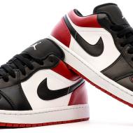 Baskets Noir/Rouge Homme Nike Air Jordan 1 Low vue 7
