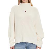 Pull Blanc Femme Tommy Hilfiger Tjw Mockneck Badge S pas cher