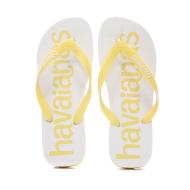 Tongs Blanc/Jaune Homme Havaianas Logomania 2 vue 3