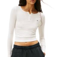 T-Shirt Manches Longues Blanc Femme Tommy Hilfiger DW0DW21575