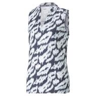 Polo Blanc/Marine Femme Puma Animal pas cher