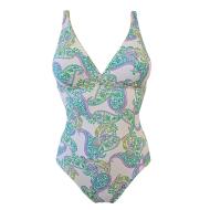 Maillot de bain Vert/Blanc/Rose Femme Grain de Sable Naka pas cher