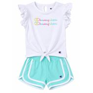 Ensemble Blanc/Turquoise Fille Champion C414ST888 pas cher