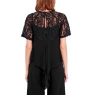 Top noir en dentelle femme French Connection Taza Lace vue 2