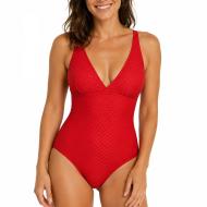 Maillot de Bain 1 pièce Rouge Femme Grain de Sable Eva pas cher