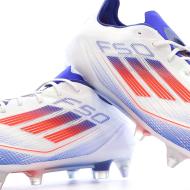 Chaussures de Foot Blanc/Bleu Adidas F50 Elite SG vue 7