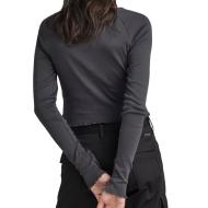 T-shirt Manches longues Noir Femme G-Star Cropped Baby Sis Raglan vue 2