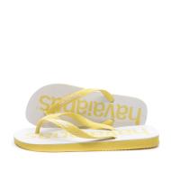 Tongs Blanc/Jaune Homme Havaianas Logomania 2