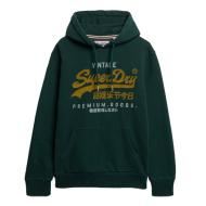 Sweat à Capuche Vert Foncé Homme Superdry Duo Classic pas cher