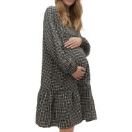 Robe de grossesse Noire/Beige Femme Mamalicious Anna pas cher