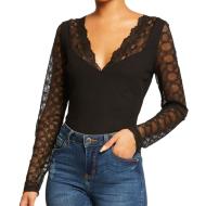 Top Noir dentelle Femme Morgan Telo pas cher
