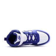 Baskets Blanches/Bleu Garçon Nike Court Borough Mid 2 vue 4