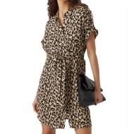 Robe Chemise Léopard Beige Femme Vero Moda Easy pas cher