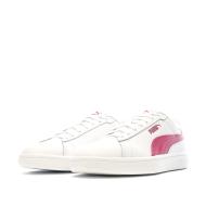 Baskets Blanches/Rouges Fille Puma Smash 3.0 vue 6