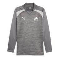 OM Maillot Prématch manches longues Gris Clair Homme Puma 2023/24 pas cher