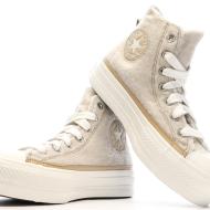 Baskets Beiges Femme Converse Chuck Taylor All Star Lift vue 7