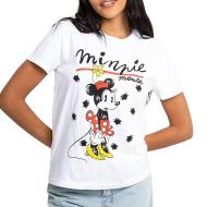 T-Shirt Blanc Femme Disney Minnie Scribble pas cher