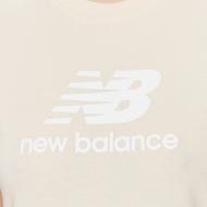 T-shirt Beige Femme New Balance Essentials Stacked vue 3