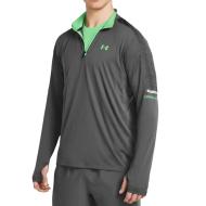 Sweat 1/4 gris/vert Homme Under Armour Core+ Tech pas cher