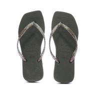 Tongs Kaki Femme Havaianas Hav Square Logo vue 3