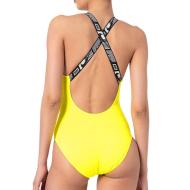 Maillot de bain 1 pièce Jaune Femme Nike Crossback vue 2
