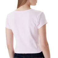 T-Shirt Rose Poudré Femme Calvin Klein Label 2x2 vue 2