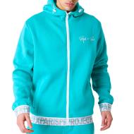 Sweat à Capuche Zippé Turquoise Homme Project X Paris Logote