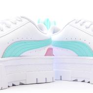 Baskets Blanches/Turquoise/Roses Fille Puma Mayze vue 7