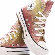 Baskets Rose/Jaune Fille Converse All Star Eva vue 7