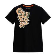 T-shirt Noir Garçon Guess Groovy pas cher