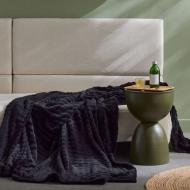 Plaid flanelle Noir Today Damier130x180 cm vue 2