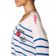 Jersey blanco con rayas azules para mujer Freeman Porter Isabel Stripes ver 2