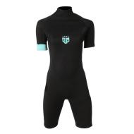 Combinaison de Surf Noir/Turquoise Mixte Wave Power Shorty pas cher