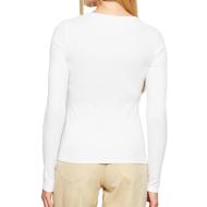 T-Shirt Manches Longues Blanc Femme Calvin Klein Jeans Woven vue 2