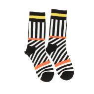 Chaussettes Blanc/Noir Mixte Stella Green Rayures pas cher